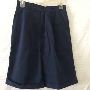Navy Blue Shorts Sz 12 Aileen Cuffed Pockets